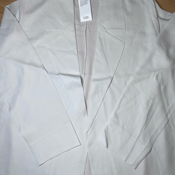 Eileen Fisher Bone Silk Georgette Crepe Trench Coat BNWTS $398.00 NEW BNWTS - Picture 6 of 15